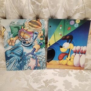 Garfield Astrology Horoscope Vtg Folder Mead Set of 2 Cat Cartoon